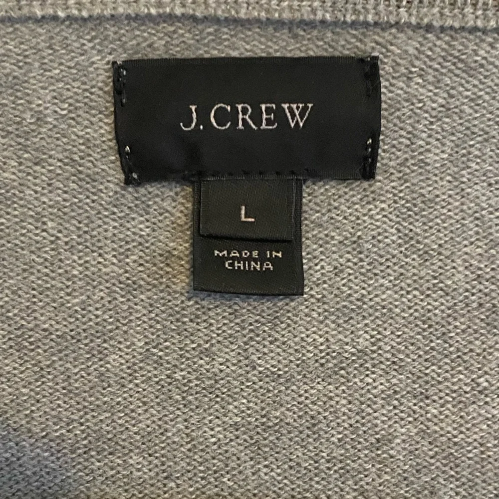 J. Crew Classic Cotton/Cashmere Gray V-Neck Sweater for Men